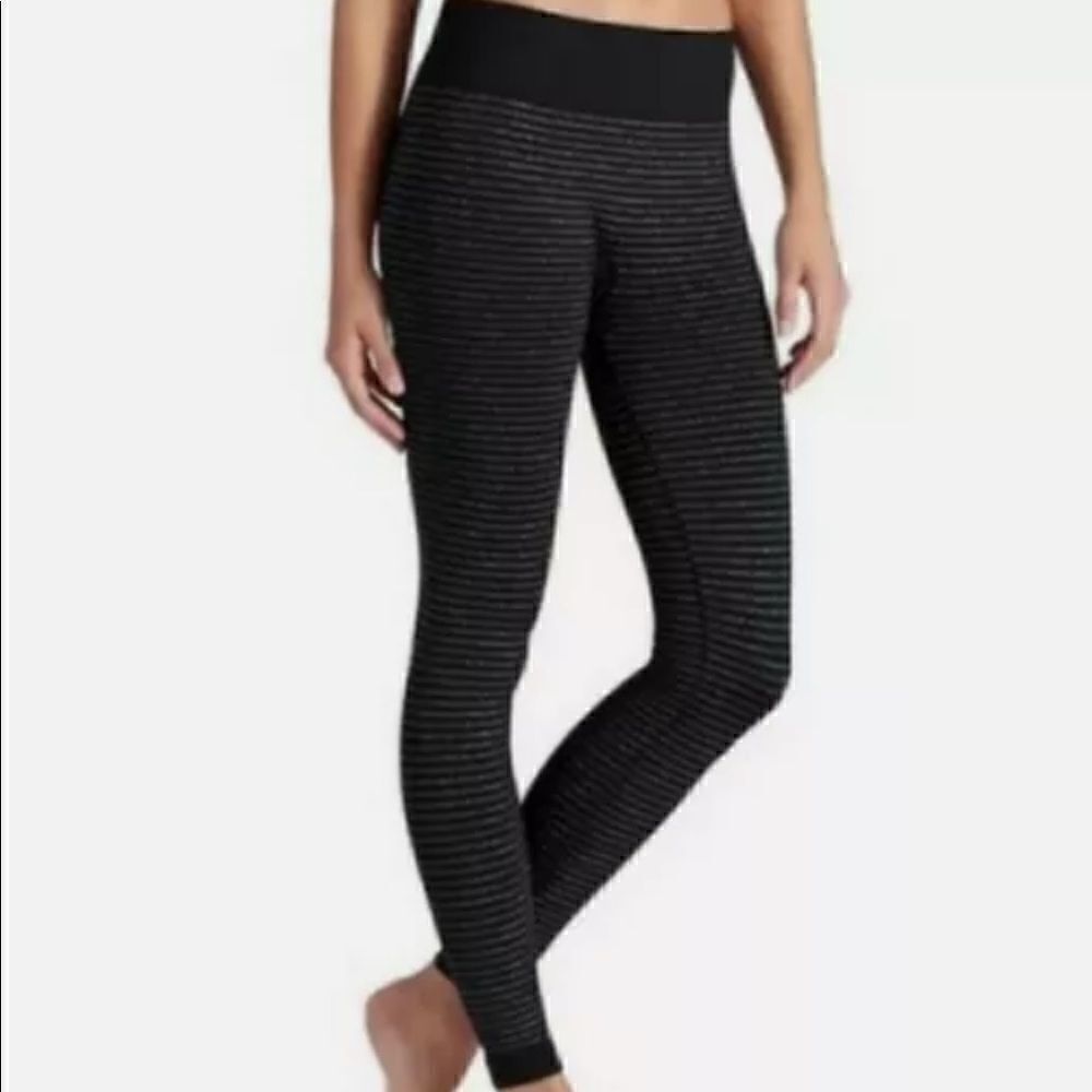 Nux leggings moderate compression ribbed striped Size M NWT